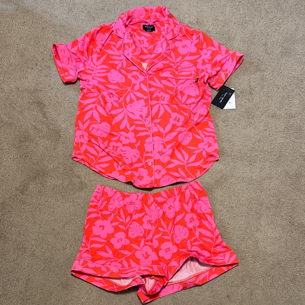 kate spade Bright Pink Floral Adult XS Pajama Set